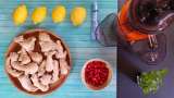 Succo concentrato di zenzero, rosa canina, limone e menta in impacchi di ghiaccio - Preparazione passo 1