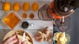 Succo di zenzero con miele, limone, tè verde, curcuma, cannella e menta - Preparazione passo 1