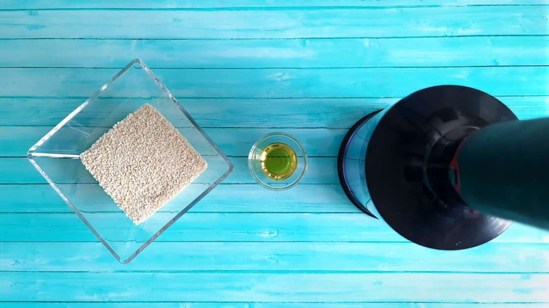 Pasta di sesamo tahini bianca, semplice e non zuccherata, foto 2