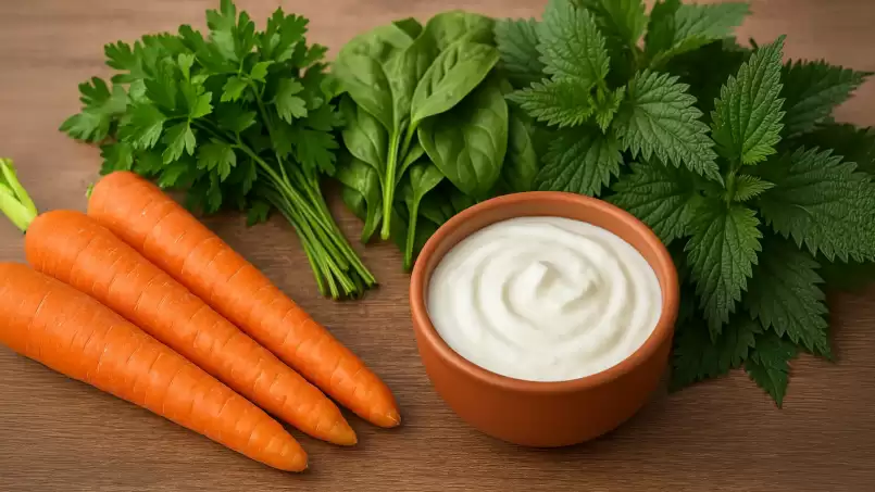 Cura erboristica per migliorare la vista con carota, prezzemolo, spinaci e ortica, foto 2