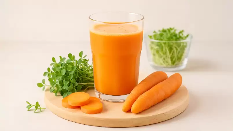 Succo di carota ed erba medica - disintossicante naturale per eliminare il muco e ripulire il colon