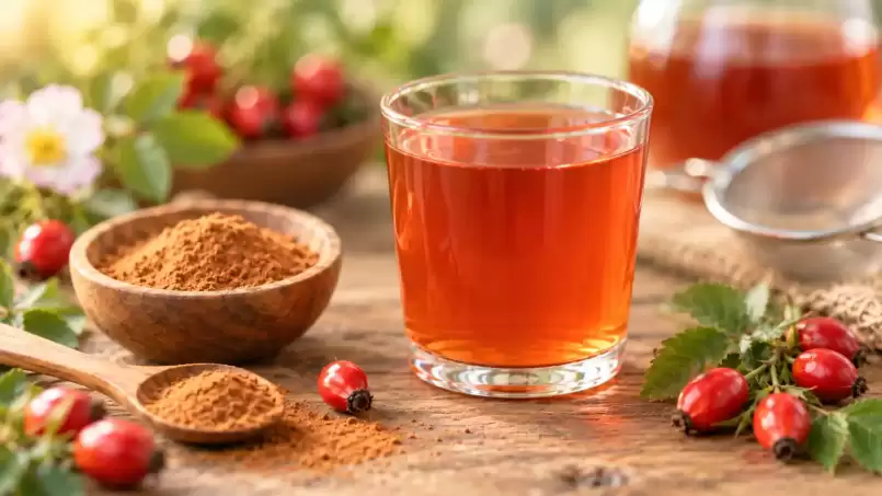 Estratto di bacche di rosa canina in acqua