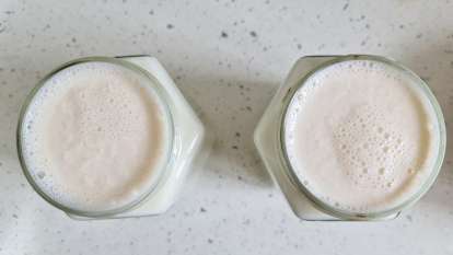 Yogurt fatto in casa a base di latte fermentato e panna acida